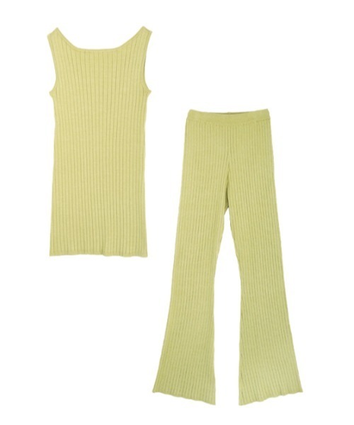 AMAIL（アマイル）の「Good style rib cafeset（タンクトップ・レディース・ベージュ/ライム・FREE）」の14枚目の写真