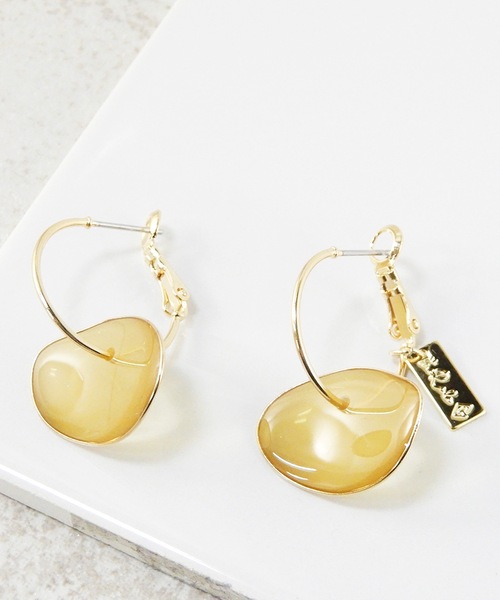 The Rule(ザルール)の「The Rule ザルール:Bowl hoop pierced earring:ボール フープピアス(ピアス(両耳用)・レディース・ホワイト/ベージュ/クリア/クリアグリーン/ブラウン/ブラック・FREE)」の1枚目の写真