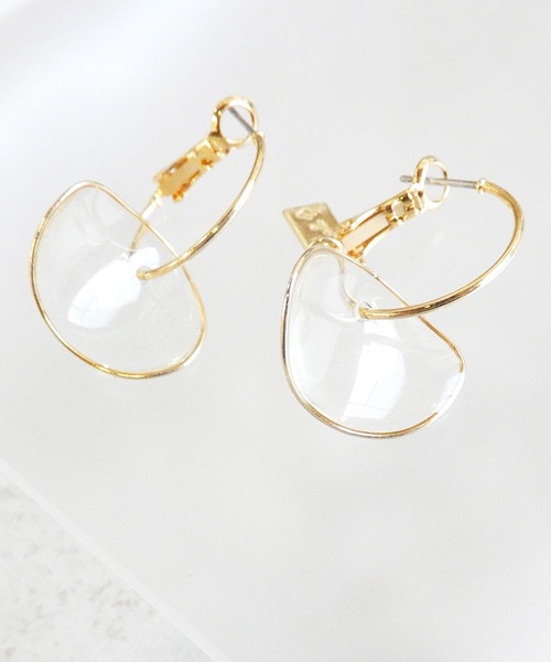 The Rule(ザルール)の「The Rule ザルール:Bowl hoop pierced earring:ボール フープピアス(ピアス(両耳用)・レディース・ホワイト/ベージュ/クリア/クリアグリーン/ブラウン/ブラック・FREE)」の6枚目の写真