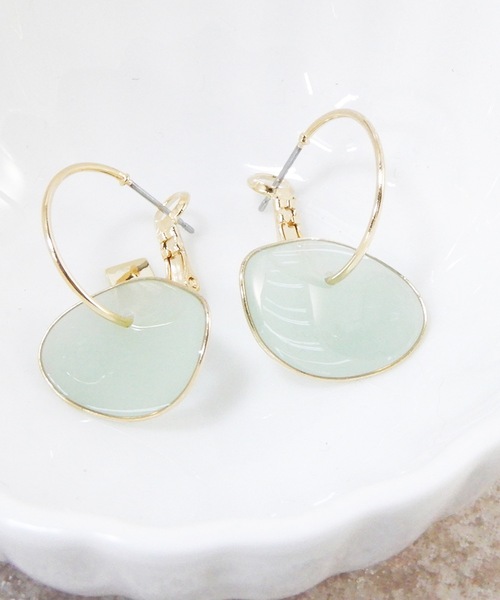 The Rule(ザルール)の「The Rule ザルール:Bowl hoop pierced earring:ボール フープピアス(ピアス(両耳用)・レディース・ホワイト/ベージュ/クリア/クリアグリーン/ブラウン/ブラック・FREE)」の5枚目の写真