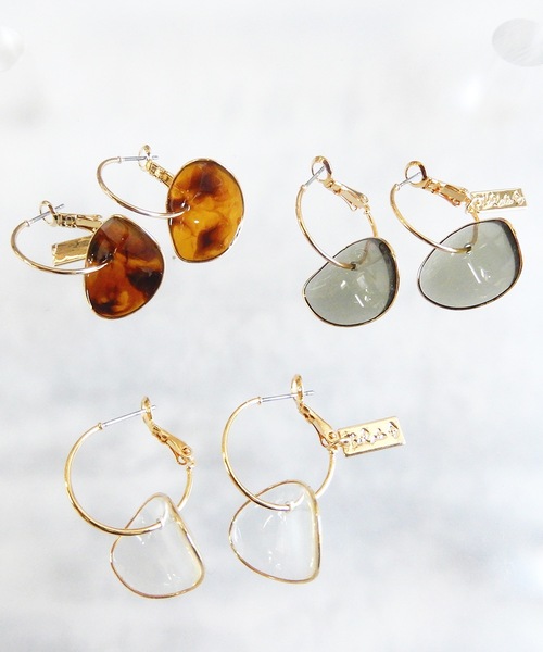 The Rule(ザルール)の「The Rule ザルール:Bowl hoop pierced earring:ボール フープピアス(ピアス(両耳用)・レディース・ホワイト/ベージュ/クリア/クリアグリーン/ブラウン/ブラック・FREE)」の11枚目の写真