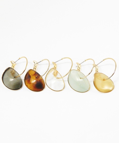The Rule(ザルール)の「The Rule ザルール:Bowl hoop pierced earring:ボール フープピアス(ピアス(両耳用)・レディース・ホワイト/ベージュ/クリア/クリアグリーン/ブラウン/ブラック・FREE)」の12枚目の写真