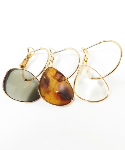 The Rule(ザルール)の「The Rule ザルール:Bowl hoop pierced earring:ボール フープピアス(ピアス(両耳用)・レディース・ホワイト/ベージュ/クリア/クリアグリーン/ブラウン/ブラック・FREE)」の13枚目の写真