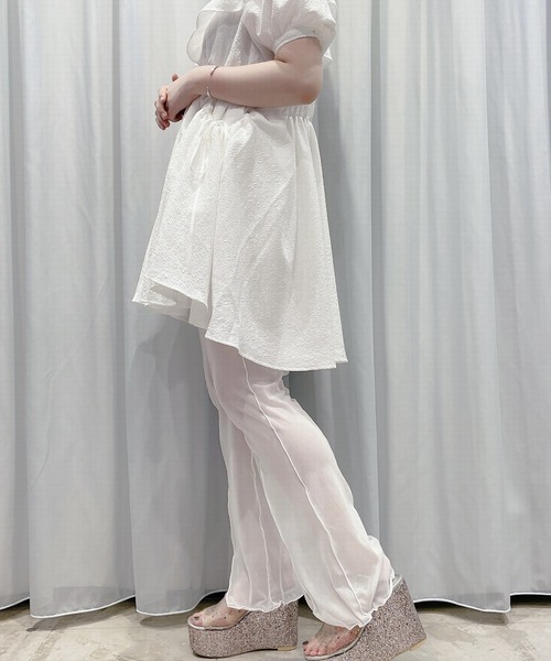 lilLilly(リルリリー)の「メッシュフレアパンツ(その他パンツ・レディース・ホワイト/ブラック/ピンク/ブルー・FREE)」の16枚目の写真