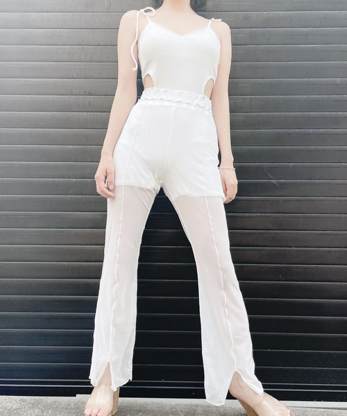 lilLilly(リルリリー)の「メッシュフレアパンツ(その他パンツ・レディース・ホワイト/ブラック/ピンク/ブルー・FREE)」の9枚目の写真