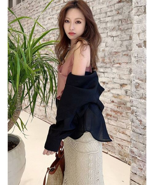 RESEXXY（リゼクシー）の「ミディアムシアーシャツ（シャツ/ブラウス・レディース・ホワイト/ピンク/ブラック/ベージュ・FREE）」の5枚目の写真