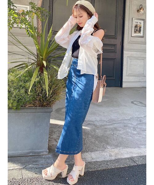 RESEXXY（リゼクシー）の「ミディアムシアーシャツ（シャツ/ブラウス・レディース・ホワイト/ピンク/ブラック/ベージュ・FREE）」の19枚目の写真