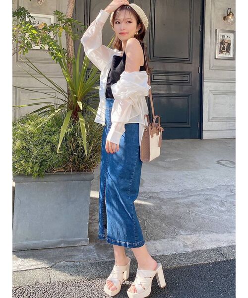 RESEXXY（リゼクシー）の「ミディアムシアーシャツ（シャツ/ブラウス・レディース・ホワイト/ピンク/ブラック/ベージュ・FREE）」の8枚目の写真