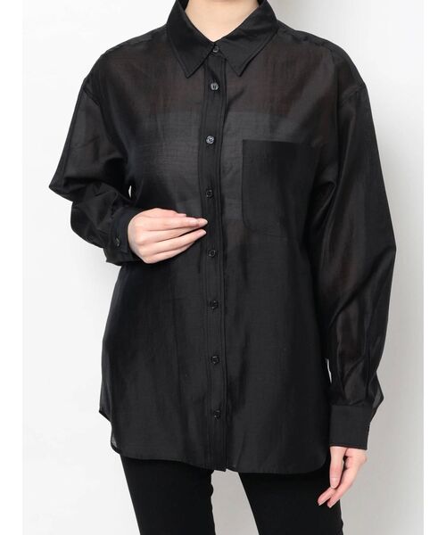 RESEXXY（リゼクシー）の「ミディアムシアーシャツ（シャツ/ブラウス・レディース・ホワイト/ピンク/ブラック/ベージュ・FREE）」の10枚目の写真