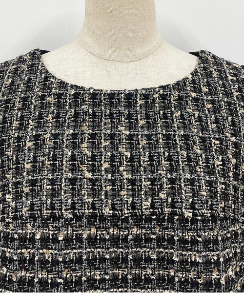 BE NEAT（ビーニート）の「【日本製】フロントツイードプルオーバー（Tシャツ/カットソー・レディース・チャコールグレー/ブラック・M）」の12枚目の写真
