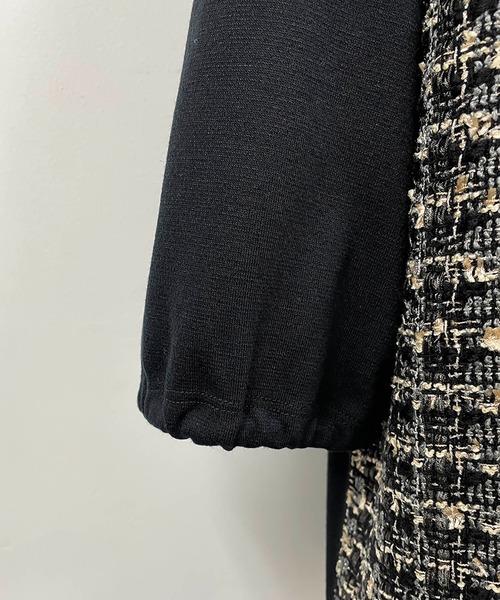 BE NEAT（ビーニート）の「【日本製】フロントツイードプルオーバー（Tシャツ/カットソー・レディース・チャコールグレー/ブラック・M）」の15枚目の写真