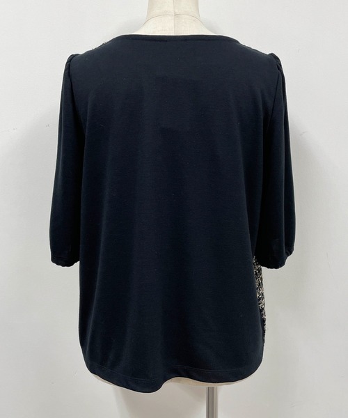 BE NEAT（ビーニート）の「【日本製】フロントツイードプルオーバー（Tシャツ/カットソー・レディース・チャコールグレー/ブラック・M）」の11枚目の写真