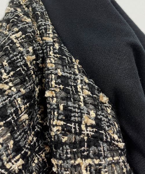 BE NEAT（ビーニート）の「【日本製】フロントツイードプルオーバー（Tシャツ/カットソー・レディース・チャコールグレー/ブラック・M）」の9枚目の写真