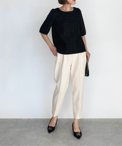 BE NEAT（ビーニート）の「【日本製】フロントツイードプルオーバー（Tシャツ/カットソー・レディース・チャコールグレー/ブラック・M）」の22枚目の写真