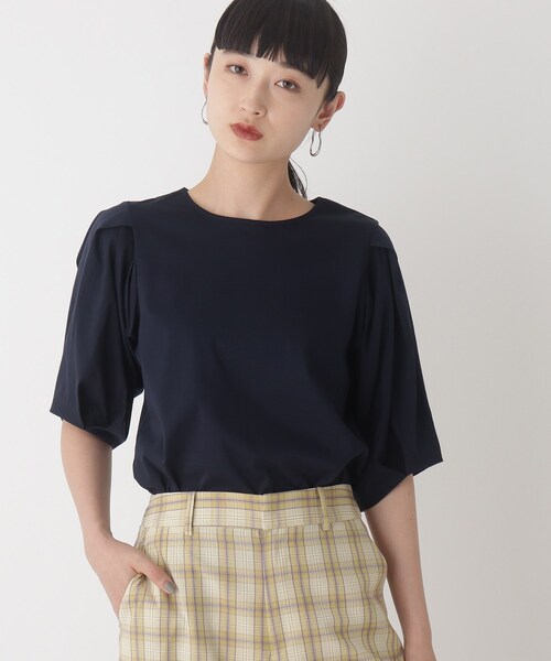 OPAQUE.CLIP(オペークドットクリップ)の「◆シルキーコットン パフスリーブカットソー【WEB限定カラー・サイズ】(Tシャツ/カットソー・レディース・チャコールグレー/ブラック/ブラウン系その他5/ホワイト系/ネイビー系5・40/38/42/36)」の5枚目の写真
