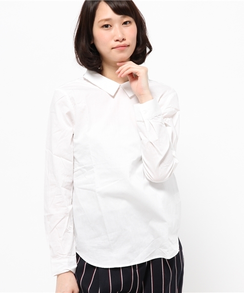 OUTLET(アウトレット)の「【CIAOPANIC TYPY】衿付プルオーバーブラウス(シャツ/ブラウス・レディース・ブラック/ホワイト・FREE)」の2枚目の写真