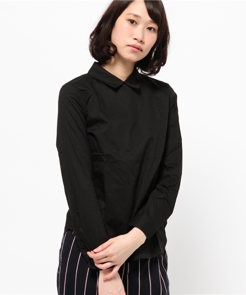 OUTLET(アウトレット)の「【CIAOPANIC TYPY】衿付プルオーバーブラウス(シャツ/ブラウス・レディース・ブラック/ホワイト・FREE)」の1枚目の写真