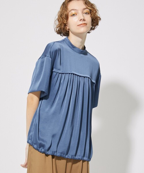 CITY TOKYO（シティトウキョウ）の「ドローコードギャザーブラウス（シャツ/ブラウス・レディース・ブラック/ブルー・FREE）」の3枚目の写真