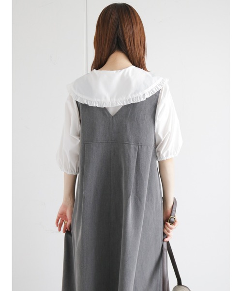 ehka sopo(エヘカソポ)の「ビッグ衿ブラウス(シャツ/ブラウス・レディース・ブラック/オフホワイト/キナリ・フリ-)」の5枚目の写真