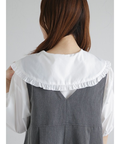 ehka sopo(エヘカソポ)の「ビッグ衿ブラウス(シャツ/ブラウス・レディース・ブラック/オフホワイト/キナリ・フリ-)」の7枚目の写真