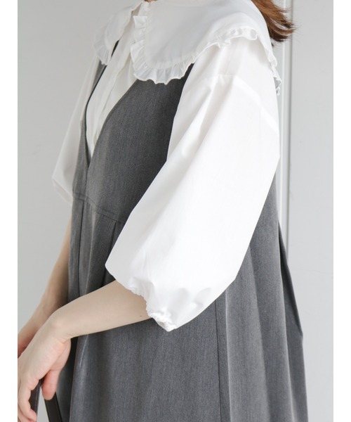 ehka sopo(エヘカソポ)の「ビッグ衿ブラウス(シャツ/ブラウス・レディース・ブラック/オフホワイト/キナリ・フリ-)」の9枚目の写真