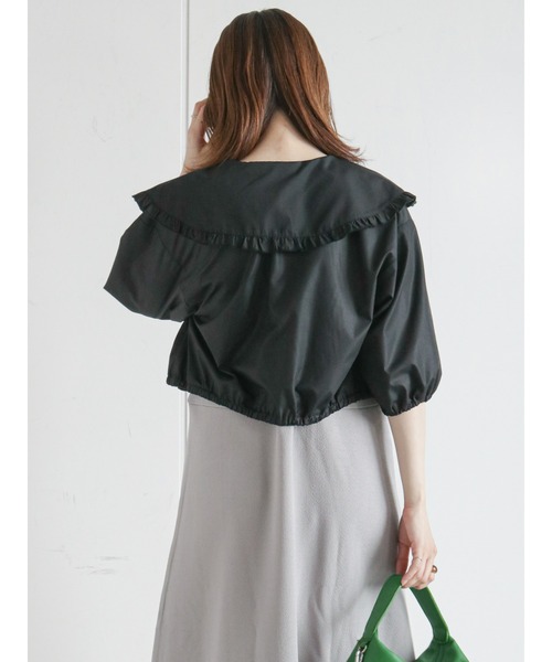 ehka sopo(エヘカソポ)の「ビッグ衿ブラウス(シャツ/ブラウス・レディース・ブラック/オフホワイト/キナリ・フリ-)」の17枚目の写真