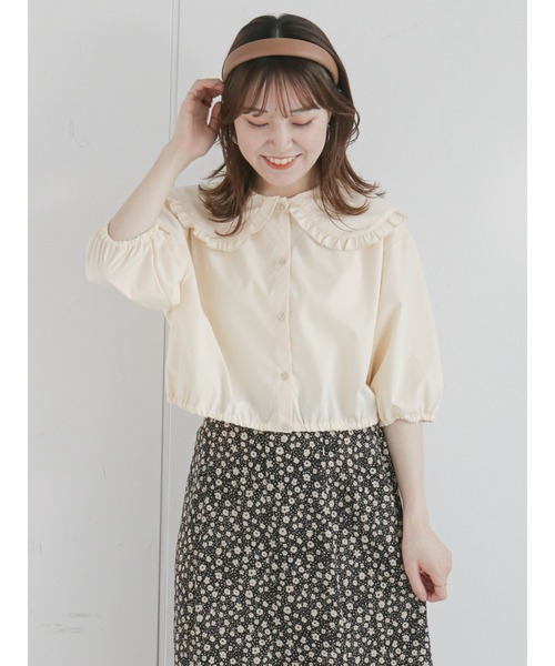 ehka sopo(エヘカソポ)の「ビッグ衿ブラウス(シャツ/ブラウス・レディース・ブラック/オフホワイト/キナリ・フリ-)」の21枚目の写真