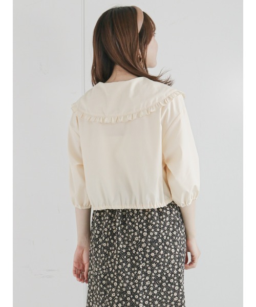 ehka sopo(エヘカソポ)の「ビッグ衿ブラウス(シャツ/ブラウス・レディース・ブラック/オフホワイト/キナリ・フリ-)」の22枚目の写真