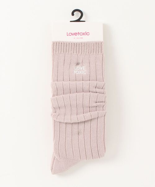 LOVETOXIC（ラブトキシック）の「カラールーズソックス（ソックス/靴下・キッズ・サックスブルー/ブラック/ラベンダー/オフホワイト/ピンク/ベージュ・FREE）」の4枚目の写真