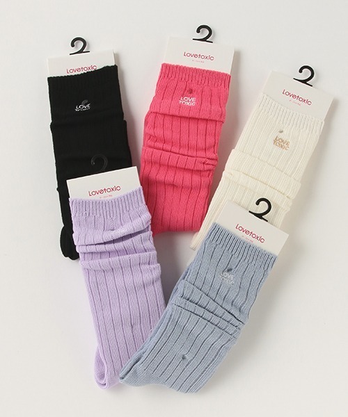 LOVETOXIC（ラブトキシック）の「カラールーズソックス（ソックス/靴下・キッズ・サックスブルー/ブラック/ラベンダー/オフホワイト/ピンク/ベージュ・FREE）」の7枚目の写真