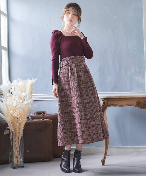 NOELA（ノエラ）の「チェックパターンフレアスカート（スカート・レディース・ピンク/グレー/ブラウン・M/S）」の13枚目の写真