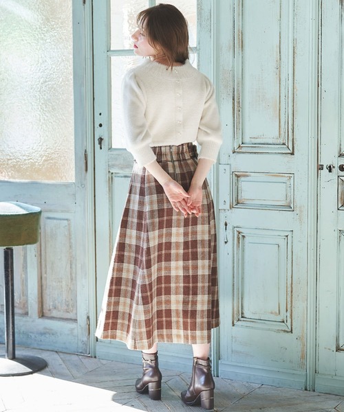 NOELA（ノエラ）の「チェックパターンフレアスカート（スカート・レディース・ピンク/グレー/ブラウン・M/S）」の17枚目の写真