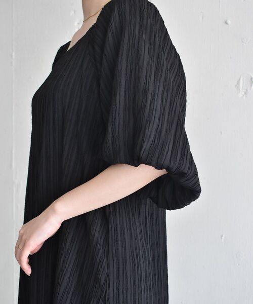 RETRO GIRL（レトロガール）の「バルーン袖ティアードOP（ワンピース・レディース・ライトグレー/ブラック/グリーン・FREE）」の9枚目の写真