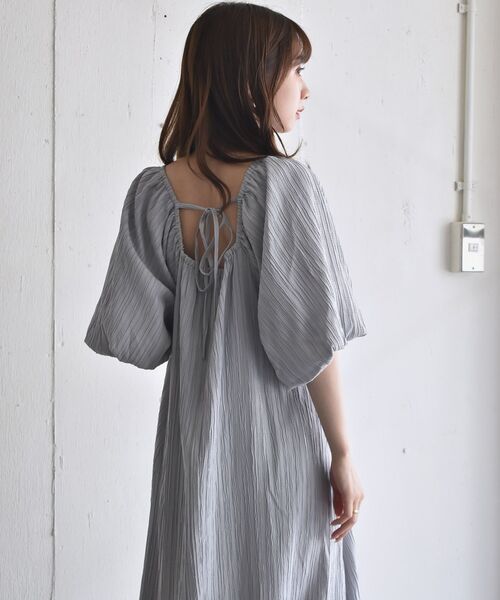 RETRO GIRL（レトロガール）の「バルーン袖ティアードOP（ワンピース・レディース・ライトグレー/ブラック/グリーン・FREE）」の19枚目の写真