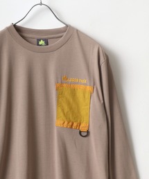 LOGOS（ロゴス）の「LOGOS/ロゴス ワンポイント刺繍 ナイロンポケット切替 無地ロンT（Tシャツ/カットソー・メンズ）」