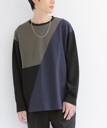 osharewalker | 『配色アシメ切替コットンロンT』(Tシャツ/カットソー)
