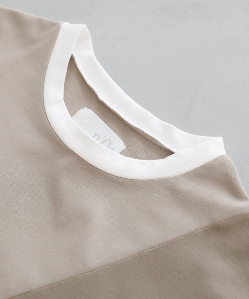 osharewalker（オシャレウォーカー）の「『配色アシメ切替コットンロンT』（Tシャツ/カットソー・メンズ・オフホワイト/ブラック・2/3）」の17枚目の写真