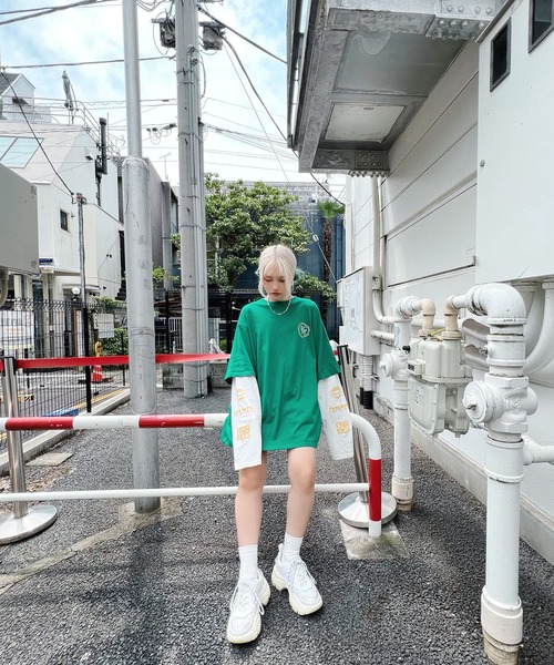 Figments（フィグメンツ）の「フェイクレイヤードワンポイントロンT（Tシャツ/カットソー・レディース・ホワイト/ブラック/パープル/グリーン・SMALL/MEDIUM）」の11枚目の写真