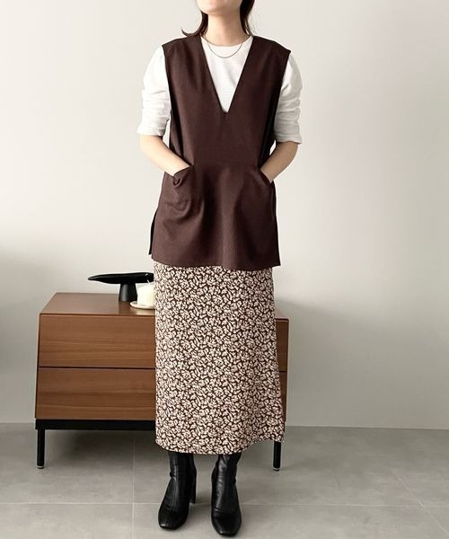 LOWRYS FARM（ローリーズファーム）の「コバナタイトスカート　166350（スカート・レディース・ブラック/ブラウン/アイボリー・FREE）」の8枚目の写真