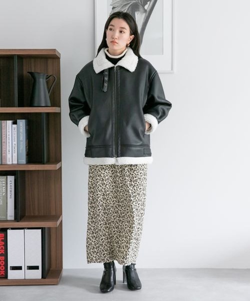 LOWRYS FARM（ローリーズファーム）の「コバナタイトスカート　166350（スカート・レディース・ブラック/ブラウン/アイボリー・FREE）」の4枚目の写真