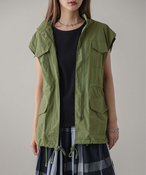 SUGAR BISKET（シュガービスケット）の「ハイネックミリタリーベスト（ベスト・レディース・ブラック/カーキ/アイボリー・フリー）」の11枚目の写真
