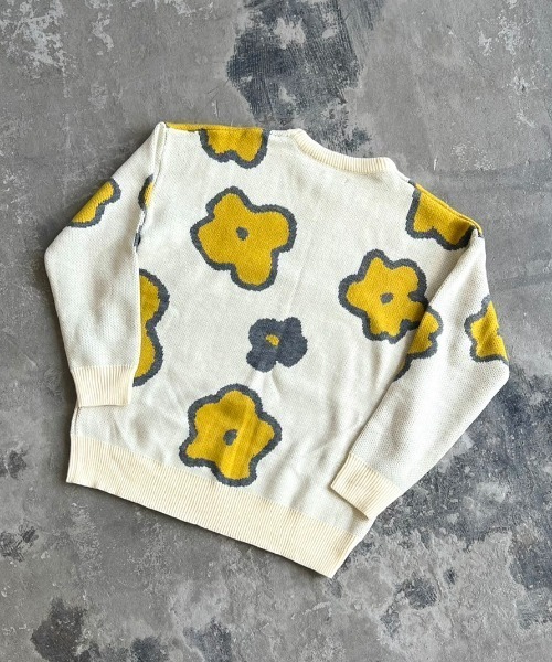 VACANCY（ヴァカンシー）の「ニュアンスフラワーオーバーニット【ユニセックス】（ニット/セーター・レディース・グレー/ブラック/ナチュラル・FREE）」の7枚目の写真