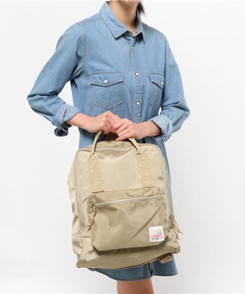 OUTLET（アウトレット）の「【who's who Chico】ナイロン2WAYトートBAG（トートバッグ・レディース・ベージュ/ブルー・FREE）」の14枚目の写真