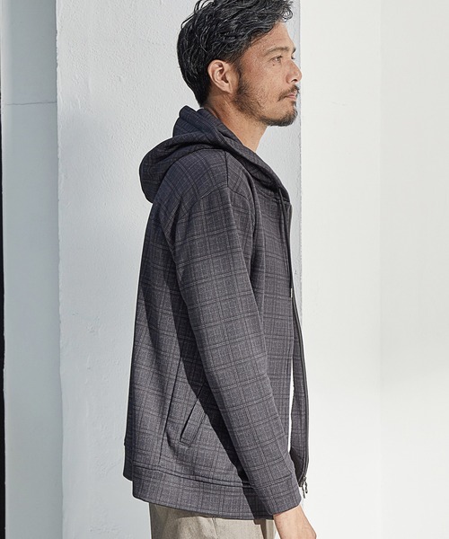 UNION STATION（ユニオンステーション）の「プリント裏起毛ZIPアップパーカ<セットアップ対応>（パーカー・メンズ・ブラウン系その他/チャコールグレー/ネイビー・M/L/LL）」の5枚目の写真