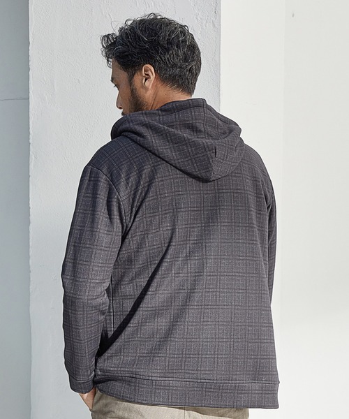 UNION STATION（ユニオンステーション）の「プリント裏起毛ZIPアップパーカ<セットアップ対応>（パーカー・メンズ・ブラウン系その他/チャコールグレー/ネイビー・M/L/LL）」の6枚目の写真