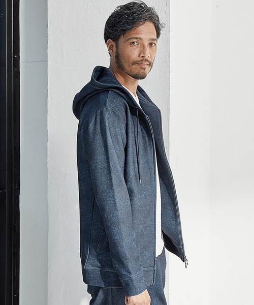 UNION STATION（ユニオンステーション）の「プリント裏起毛ZIPアップパーカ<セットアップ対応>（パーカー・メンズ・ブラウン系その他/チャコールグレー/ネイビー・M/L/LL）」の7枚目の写真