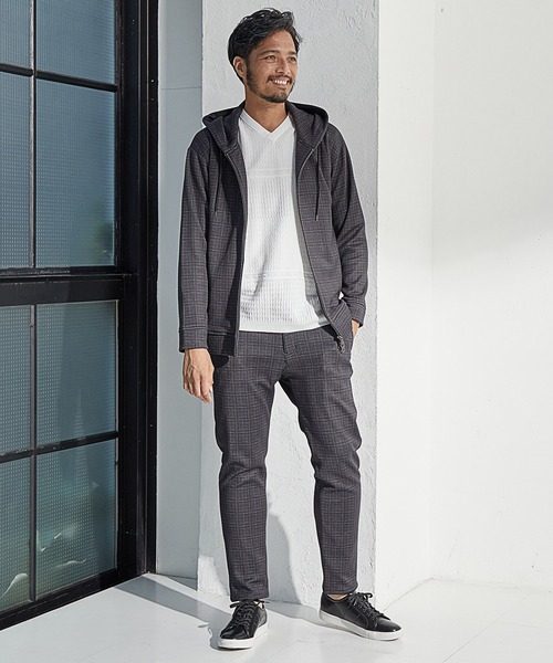 UNION STATION（ユニオンステーション）の「プリント裏起毛ZIPアップパーカ<セットアップ対応>（パーカー・メンズ・ブラウン系その他/チャコールグレー/ネイビー・M/L/LL）」の15枚目の写真