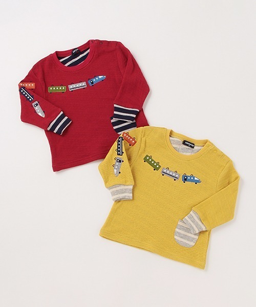 kladskap（クレードスコープ）の「電車接結長袖Tシャツ（Tシャツ/カットソー・キッズ・レッド/マスタード・110cm/100cm/90cm/120cm/80ｃｍ）」の14枚目の写真