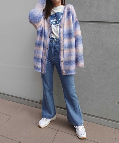 CORNERS(コーナーズ)の「デニムフレアーパンツ(デニムパンツ・レディース・インディゴブルー/ブルー・M)」の1枚目の写真