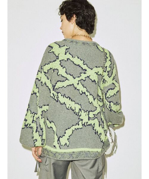 jouetie（ジュエティ）の「クレイジージャカードニット（ニット/セーター・レディース・ブラック/グレー/ボルドー・MEDIUM）」の7枚目の写真